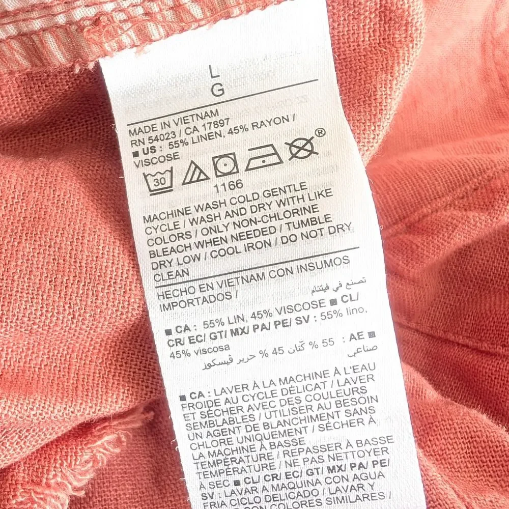 Old Navy High-Waisted Linen-Blend Pull-On Shorts Orange Size Large